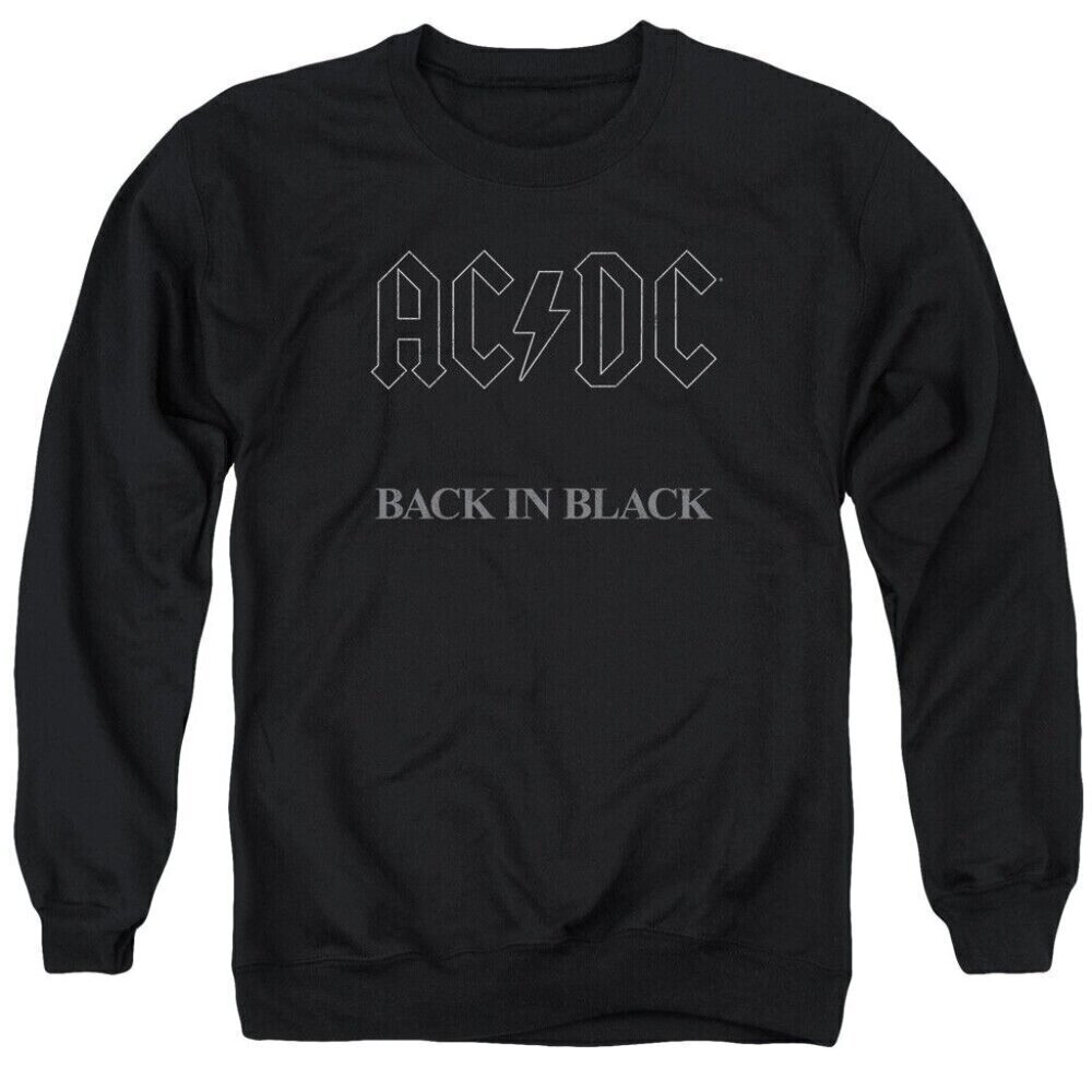ACDC Back In Black Crewneck Rock Band Music Sweatshirt